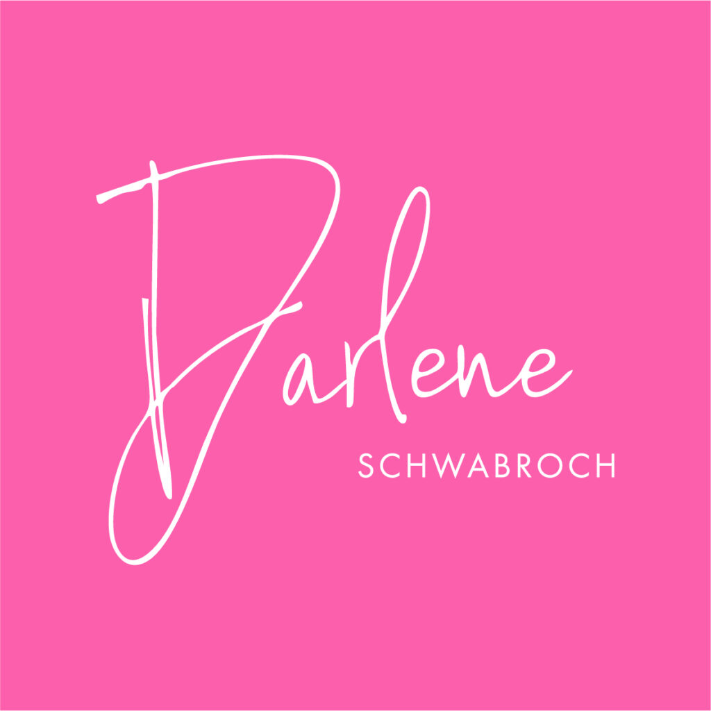 Logo Darlene Schwabroch weiß auf pink